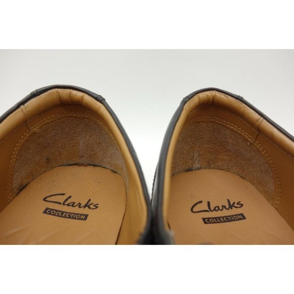 Clarks Black Leather Slip On Dress Loafers Shoes Men\'s 11 M